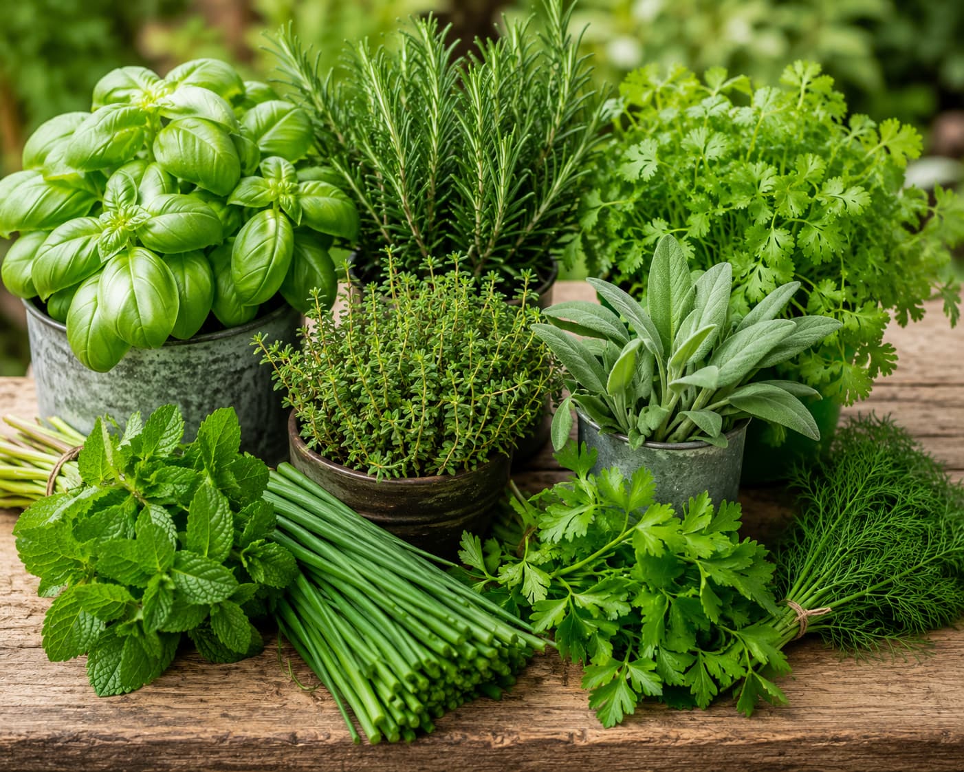 Aromatic culinary herbs grown in aeroponic towers