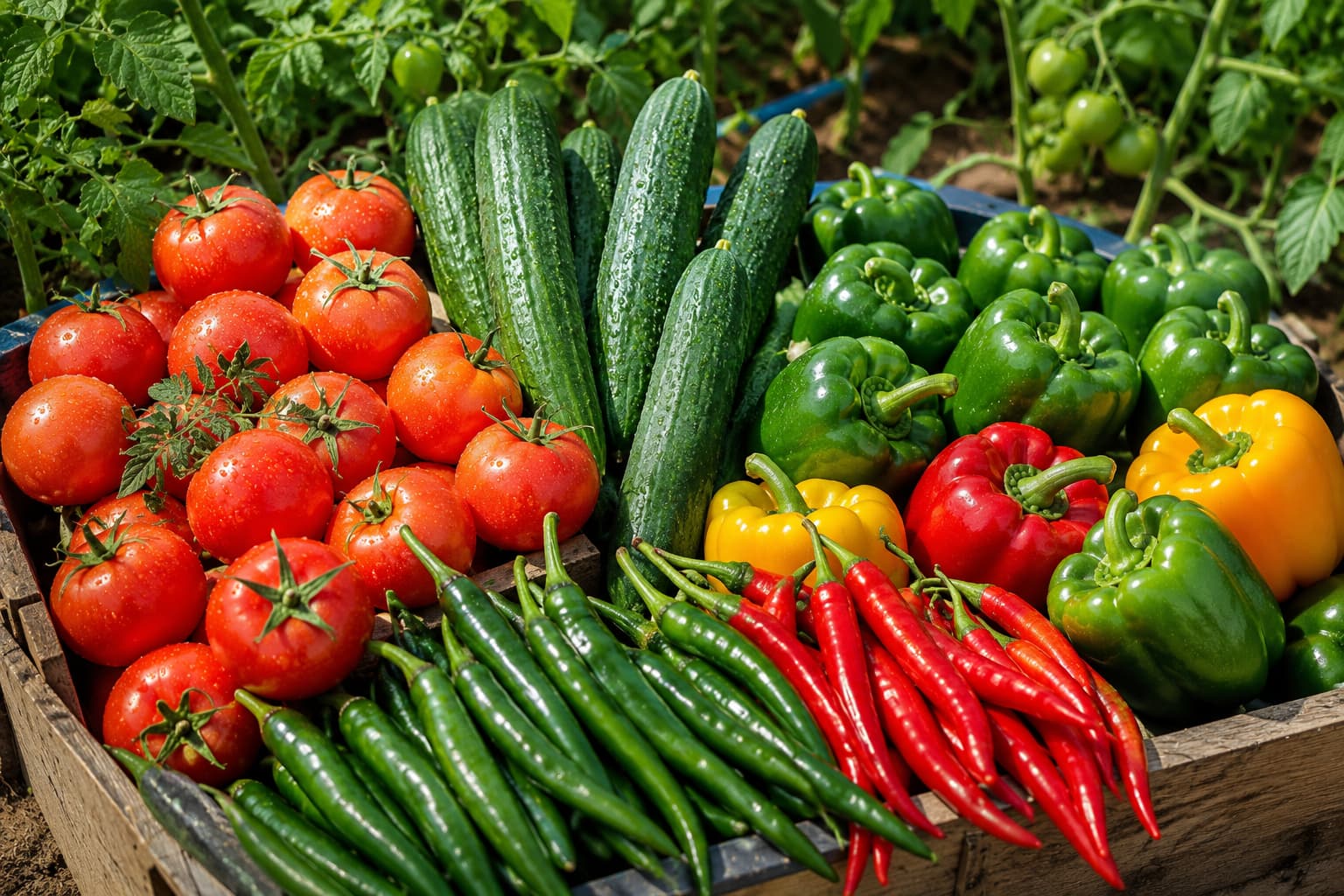 Fresh greenhouse vegetables from Kayan Tech Farm